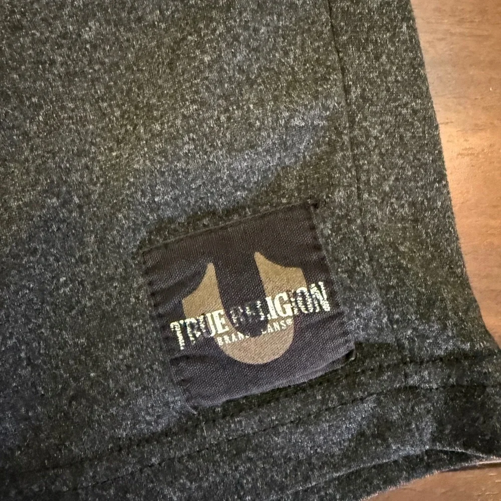 True Religion Men Athletic Shorts Black Heather Drawstring Waist Size M‎ 32/34